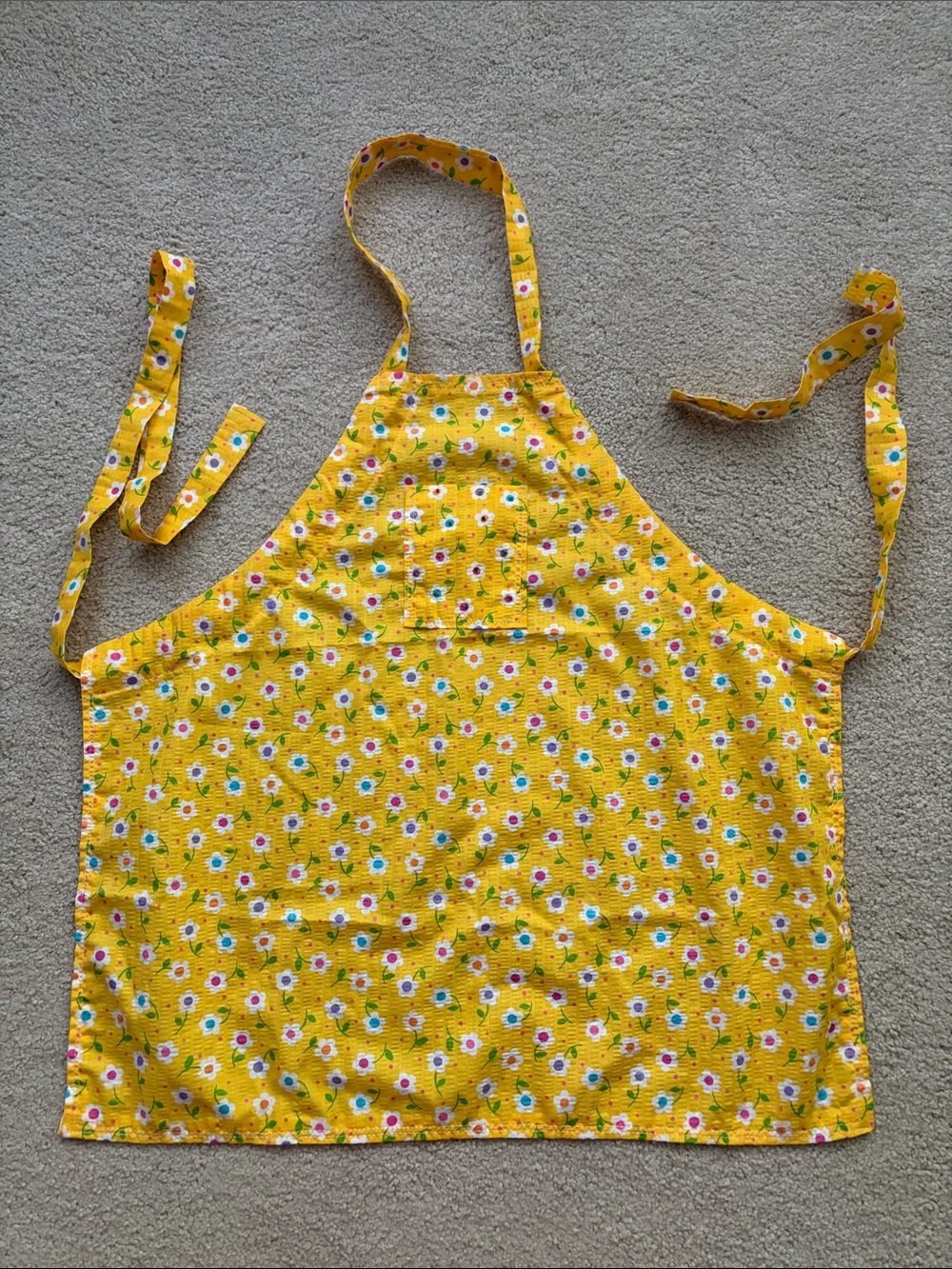 Kids Yellow Floral One-Piece Apron